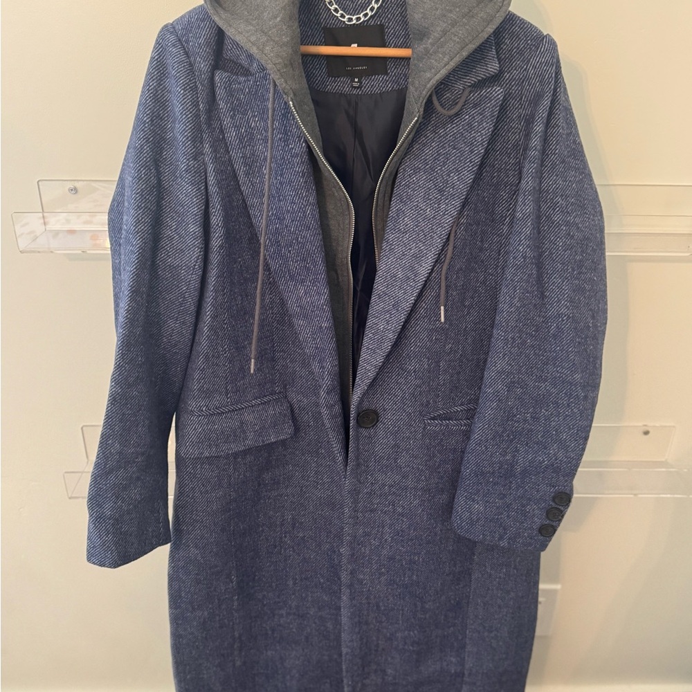 7 For All Mankind Blue Hooded Jacket